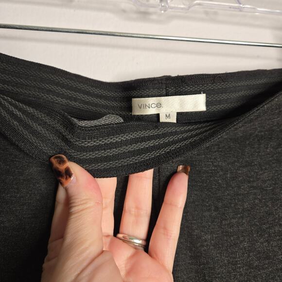 Vince Stretch Knit Elastic Waist Pull On Pant Charcoal M Elevated Casual Comfort - Picture 4 of 9